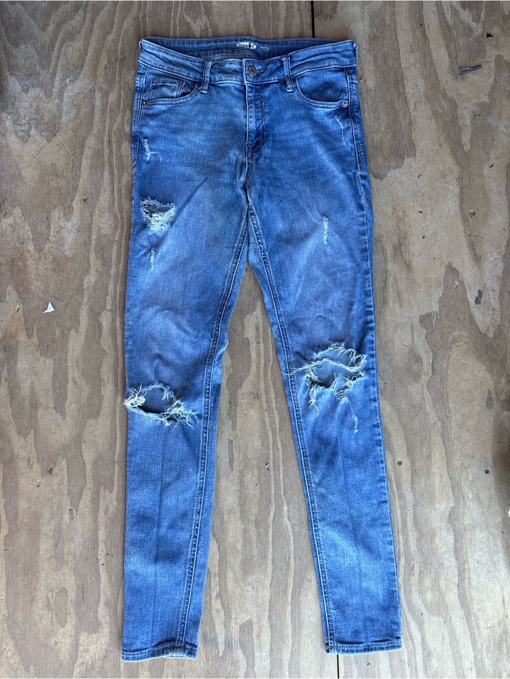 Old Navy Blue Distressed Skinny Jeans